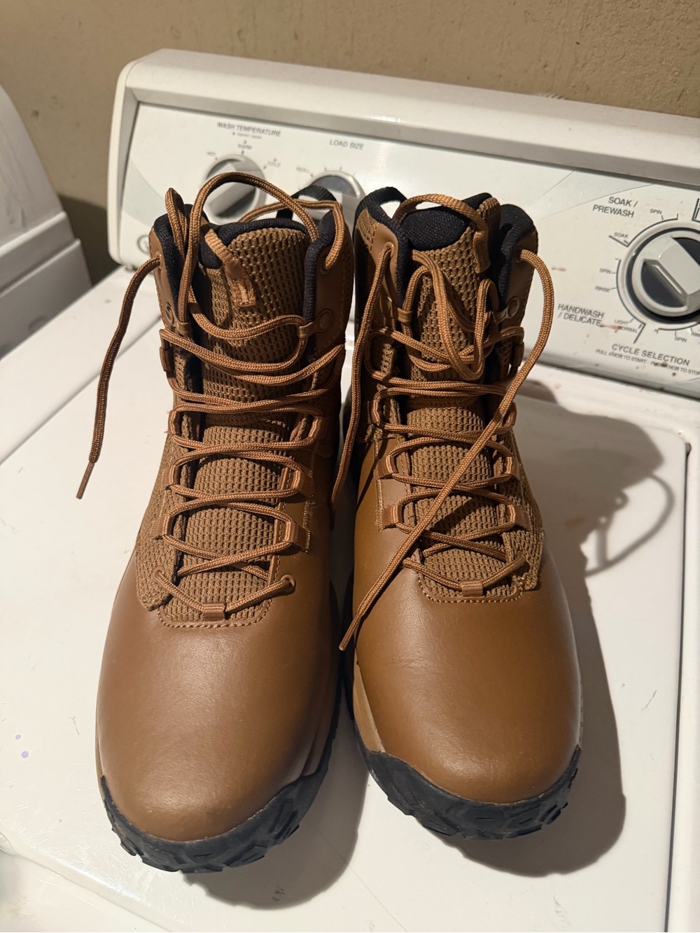 Under Armour Men's Brown Tactical Hiking Boots with Black Outsole Accent